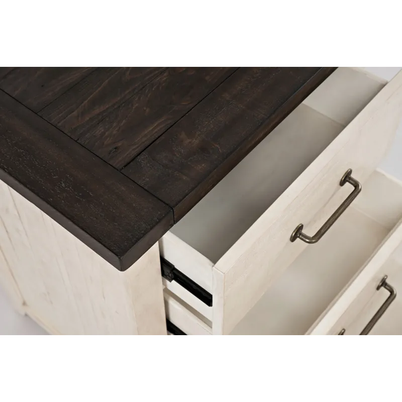 Madison County Rustic Reclaimed Solid Wood Farmhouse USB Charging Nightstand