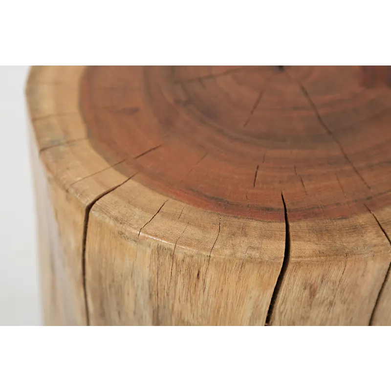 Global Archive Solid Wood Live Edge Stump Accent Table