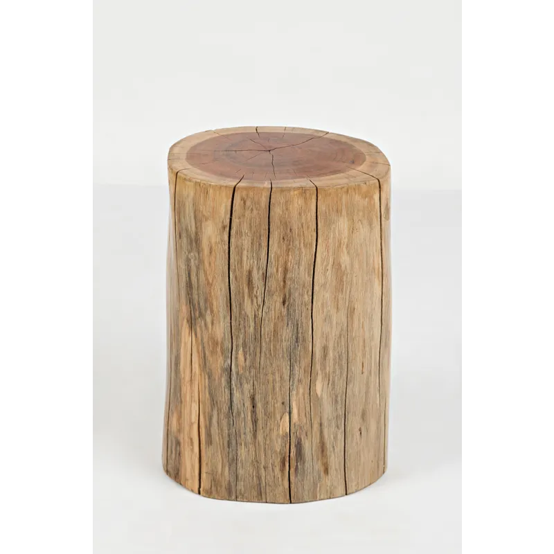 Global Archive Solid Wood Live Edge Stump Accent Table