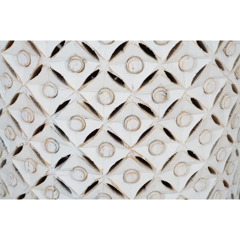 Decker Small Distressed Hardwood Global Drum End Table