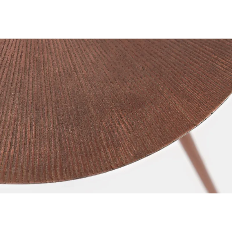 Modern Minimalist Solid Metal Round End Table Set Nesting Accent Tables In Black, Gold, And Copper F