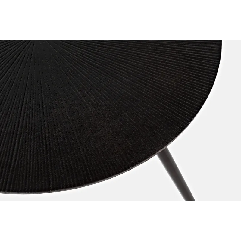 Modern Minimalist Solid Metal Round End Table Set Nesting Accent Tables In Black, Gold, And Copper F