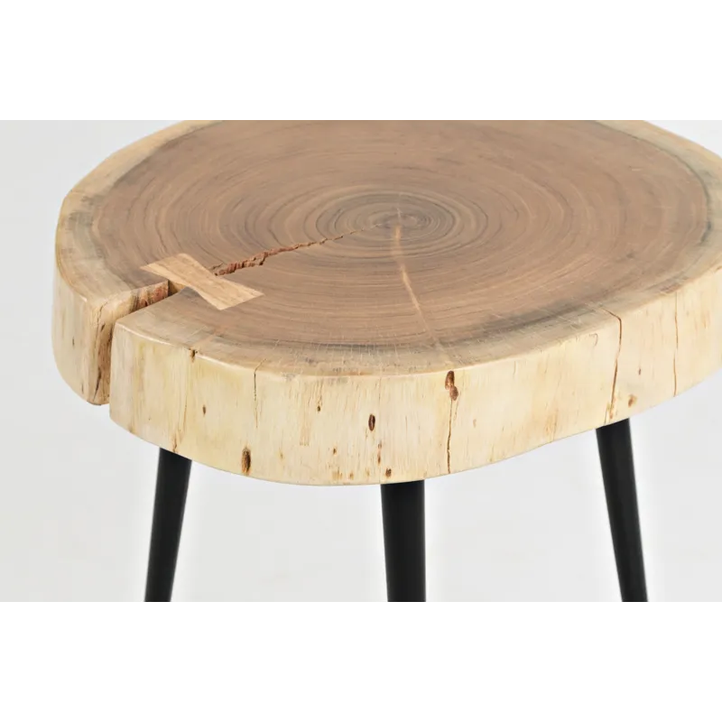 Global Archive Flat-Pack Wood And Iron Accent Tables(Set Of 2)