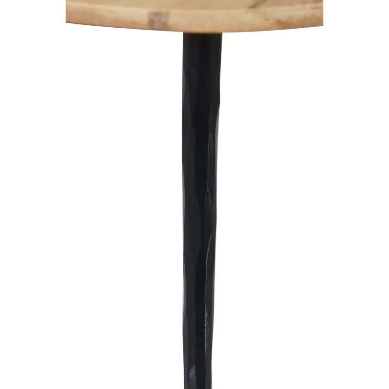 Reeves Abstract Contemporary Solid Acacia Wood Nesting End Tables(Set Of 3)