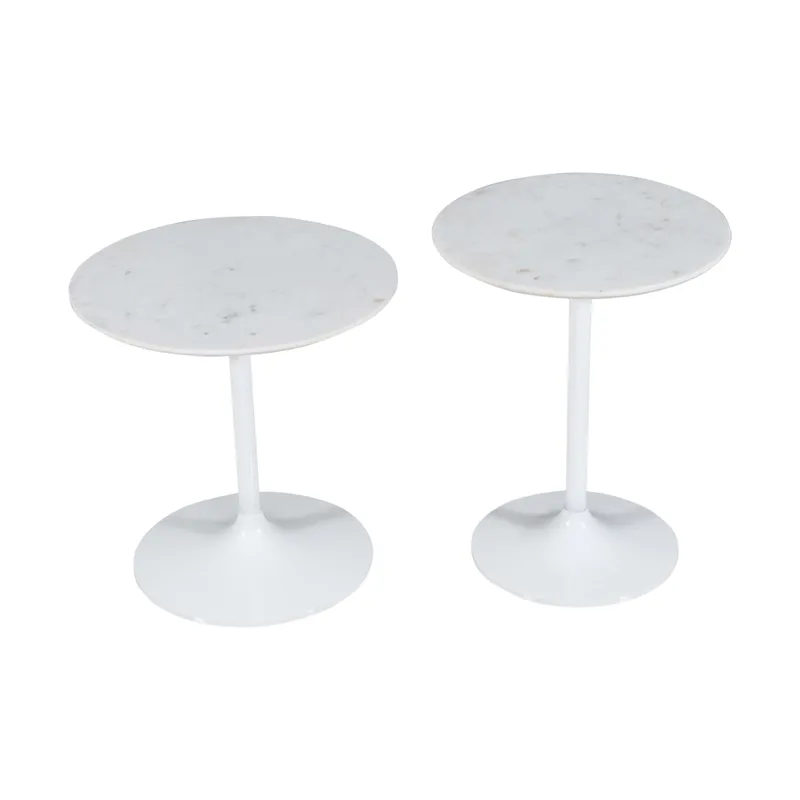 Camille Solid Marble And Iron Modern Luxury Accent Tables(Set Of 2)