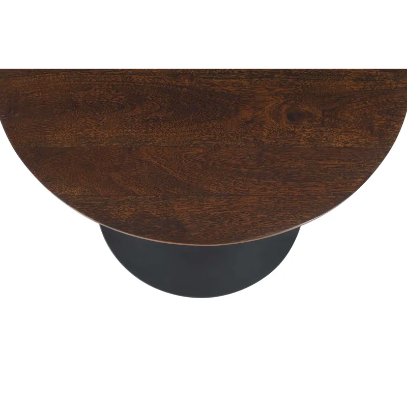 Remy Solid Wood And Iron Modern Pedestal Accent Tables(Set Of 2)