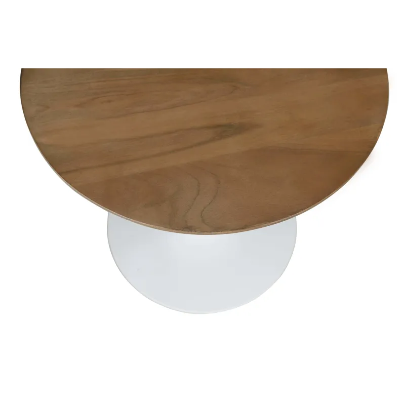 Remy Solid Wood And Iron Modern Pedestal Accent Tables(Set Of 2)