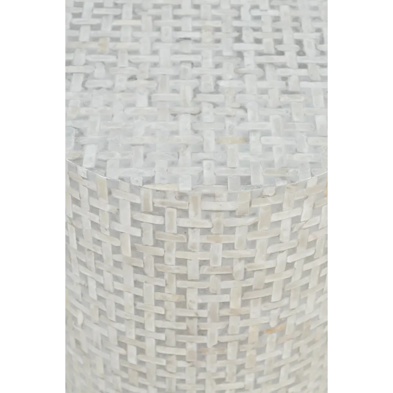 Global Archive Small Terrazzo Handcrafted Capiz Shell Accent Table