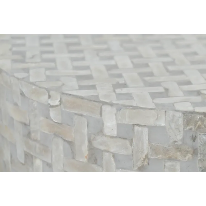 Global Archive Small Terrazzo Handcrafted Capiz Shell Accent Table