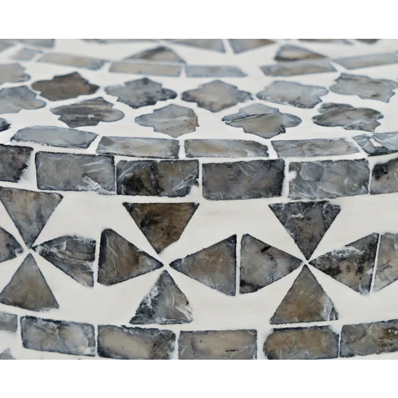 Global Archive Small Terrazzo Handcrafted Capiz Shell Accent Table