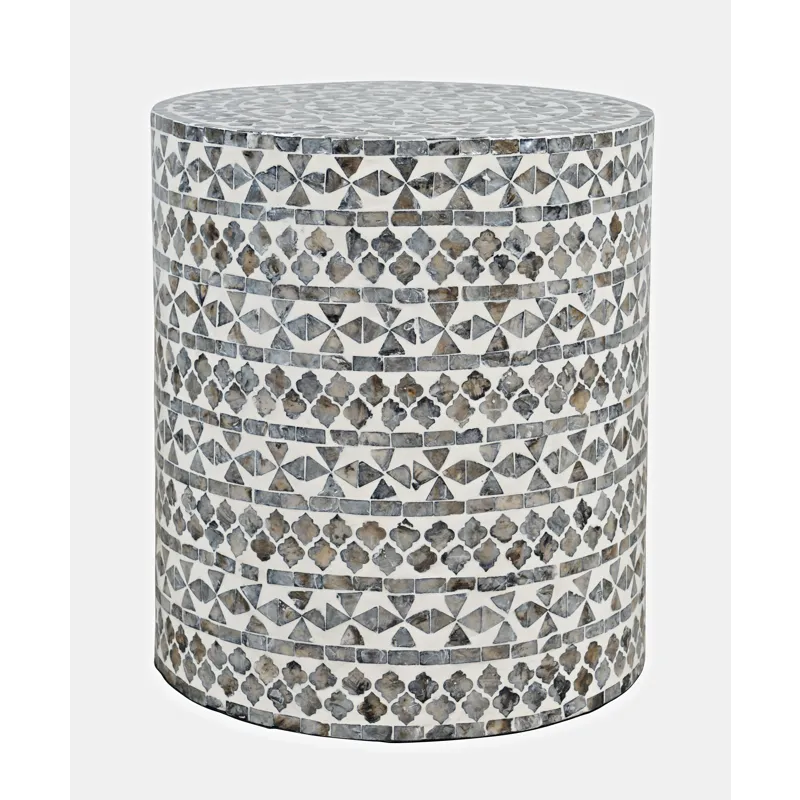 Global Archive Small Terrazzo Handcrafted Capiz Shell Accent Table