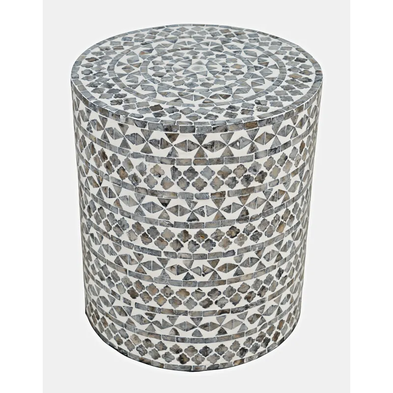 Global Archive Small Terrazzo Handcrafted Capiz Shell Accent Table