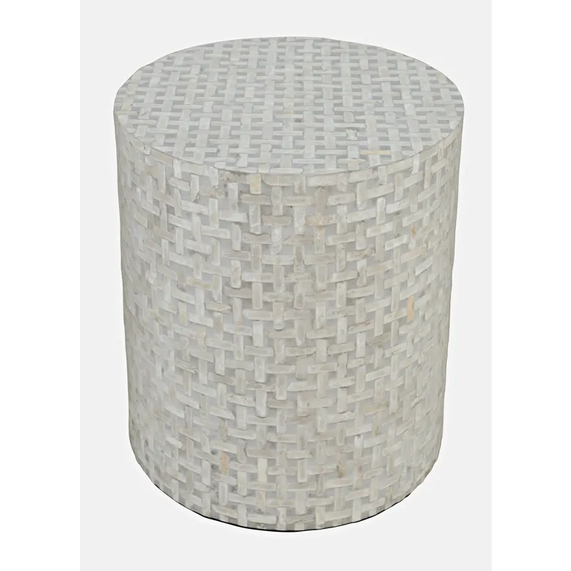 Global Archive Round Terrazzo Handcrafted Capiz Shell Accent Table