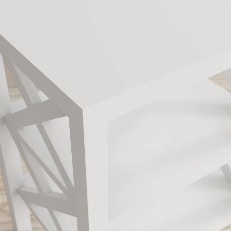 Global Archive Solid Wood Rustic Modern X-Side Accent Bookcase With Two Shelves