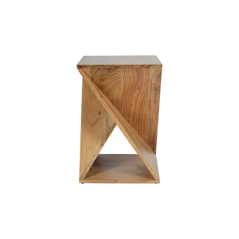 Global Archive Solid Mango Hardwood Modern Angled Jasper Table