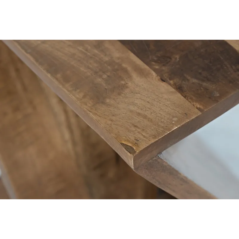 Global Archive Solid Mango Hardwood Modern Angled Jasper Table