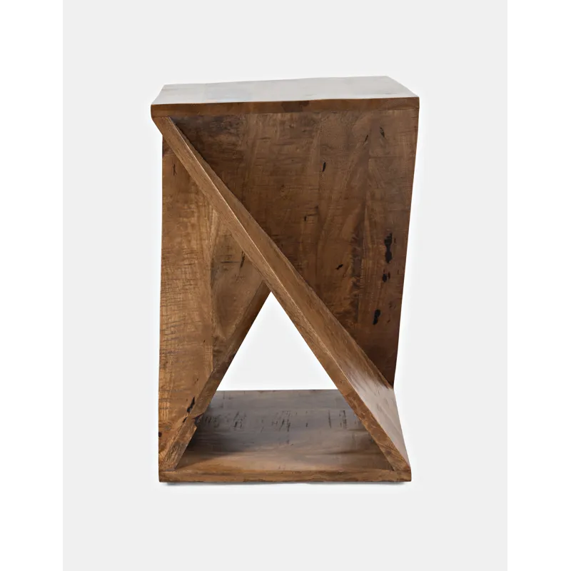 Global Archive Solid Mango Hardwood Modern Angled Jasper Table