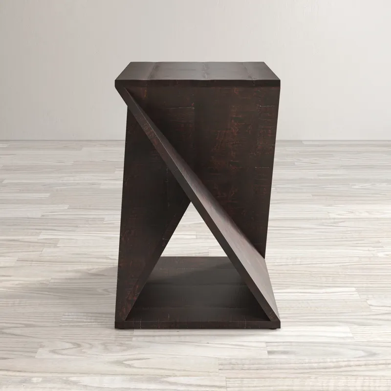 Global Archive Solid Mango Hardwood Modern Angled Jasper Table