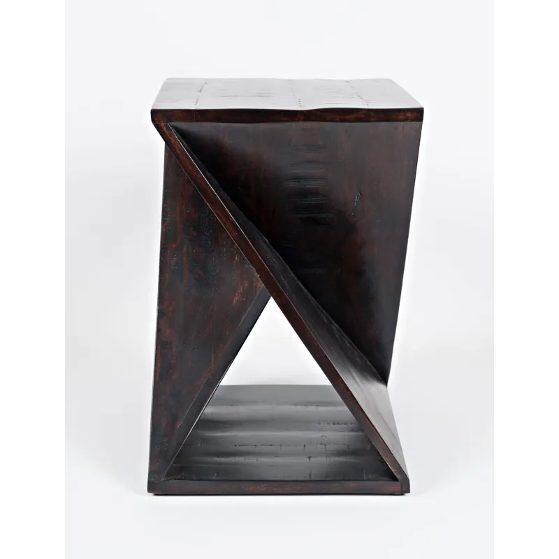 Global Archive Solid Mango Hardwood Modern Angled Jasper Table