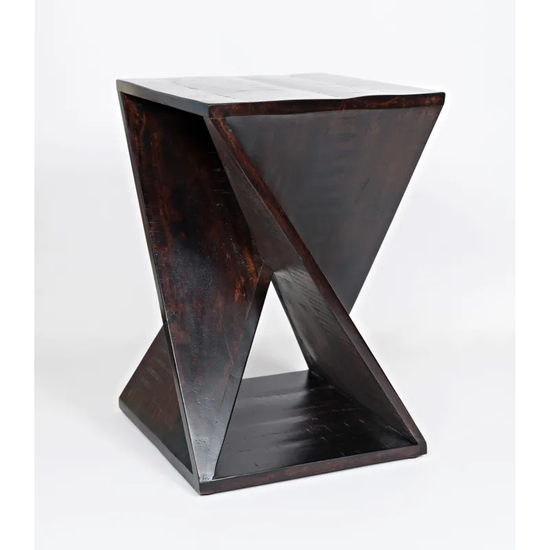 Global Archive Solid Mango Hardwood Modern Angled Jasper Table
