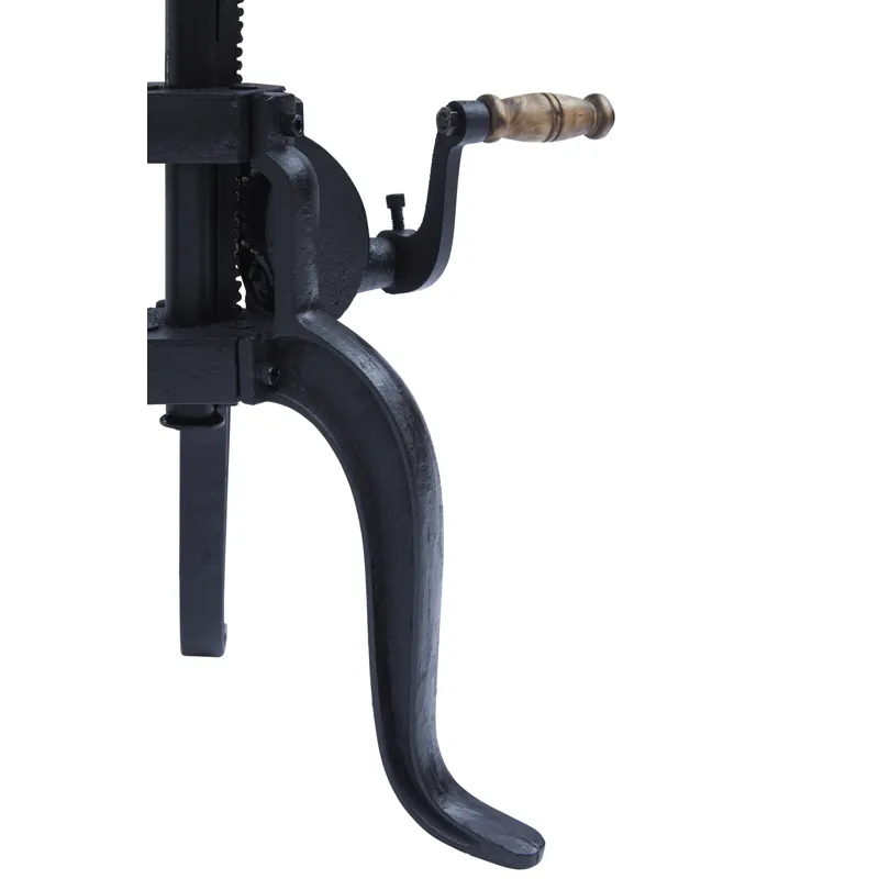 Global Archive Industrial Solid Wood And Iron Crank Table