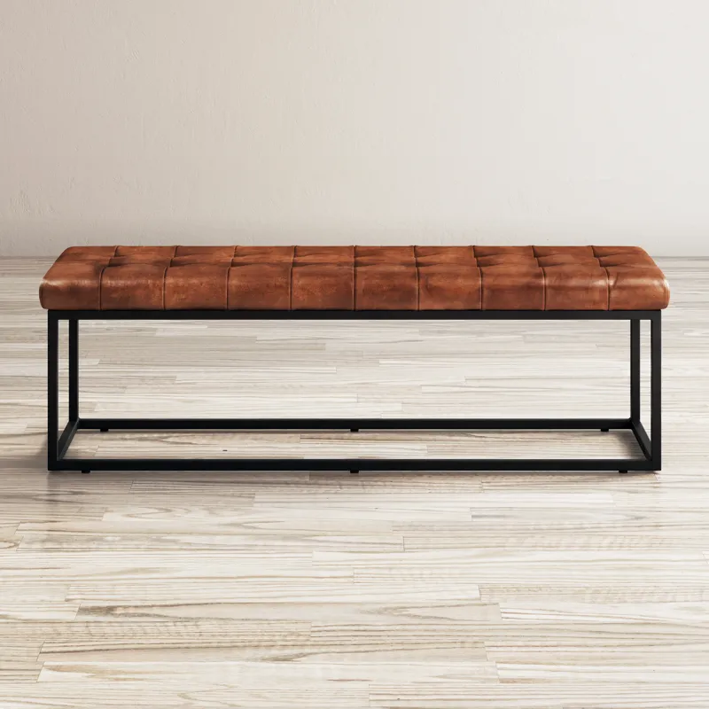 Global Archive 55\" Genuine Distressed Leather Ottoman Bench