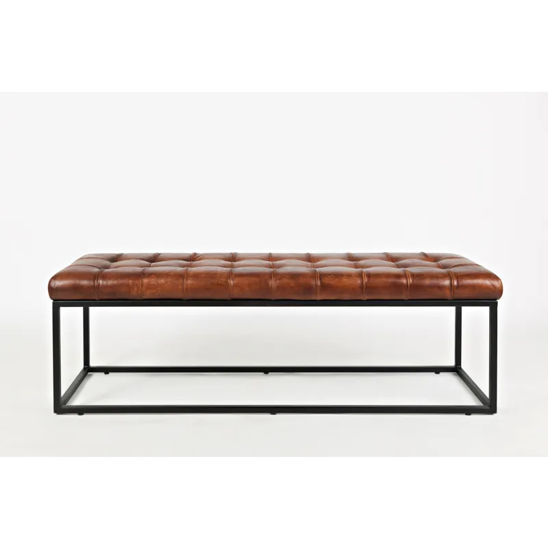Global Archive 55\" Genuine Distressed Leather Ottoman Bench