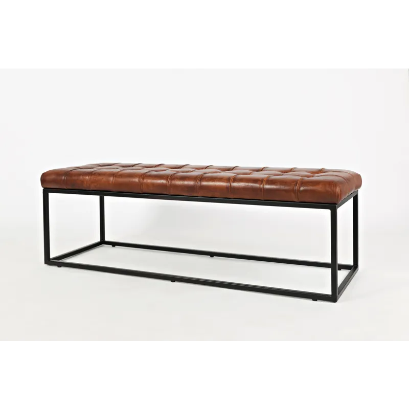 Global Archive 55\" Genuine Distressed Leather Ottoman Bench