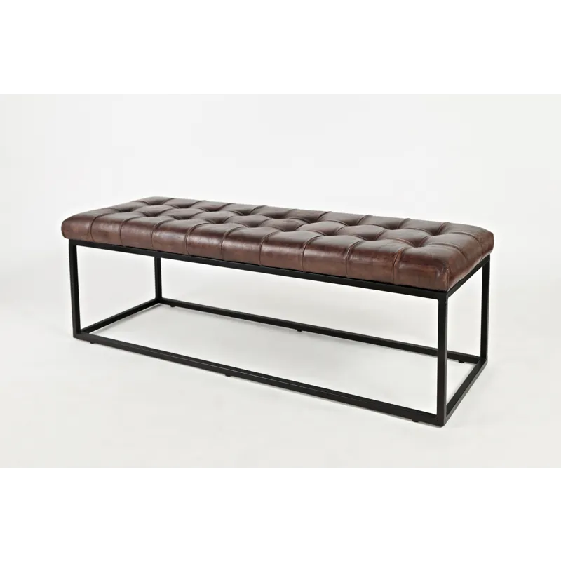 Global Archive 55\" Genuine Distressed Leather Ottoman Bench