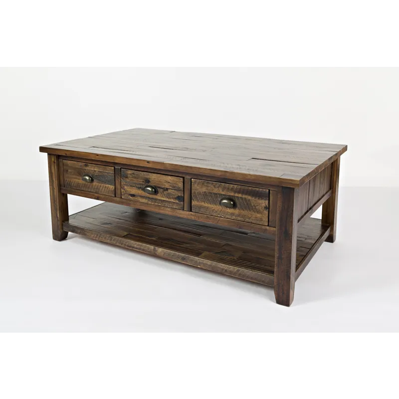 Artisan\'s Craft Rustic Farmhouse Distressed Solid Wood Coffee Table