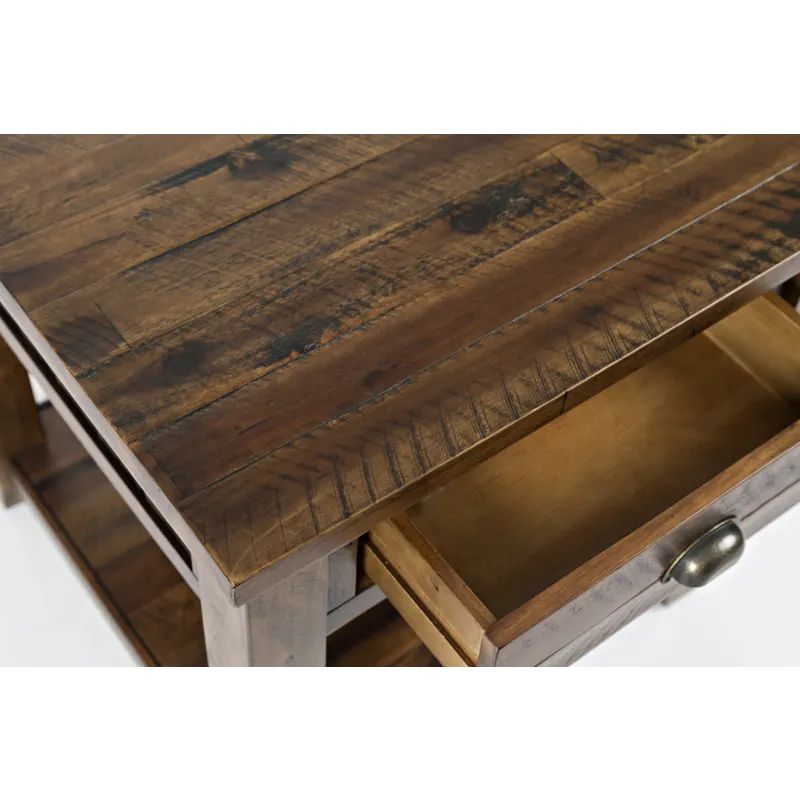 Artisan\'s Craft Rustic Farmhouse Distressed Solid Wood End Table