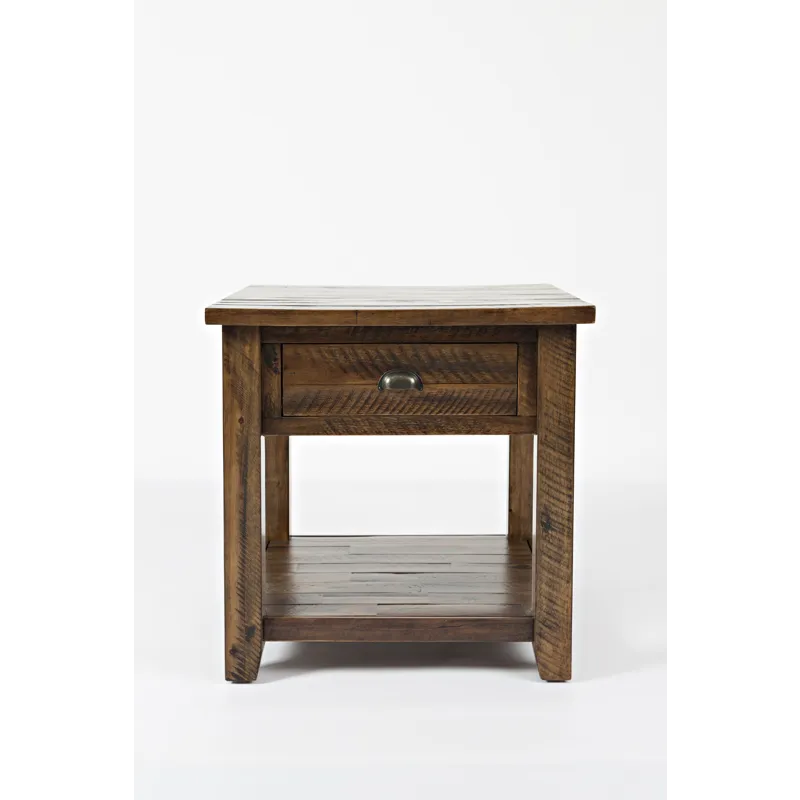 Artisan\'s Craft Rustic Farmhouse Distressed Solid Wood End Table