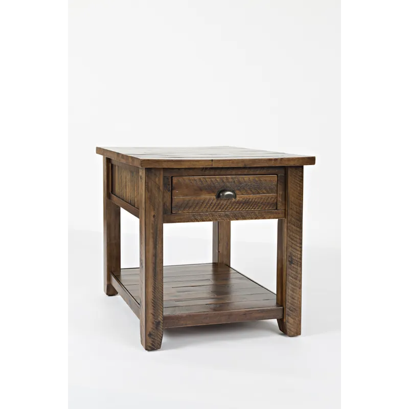 Artisan\'s Craft Rustic Farmhouse Distressed Solid Wood End Table