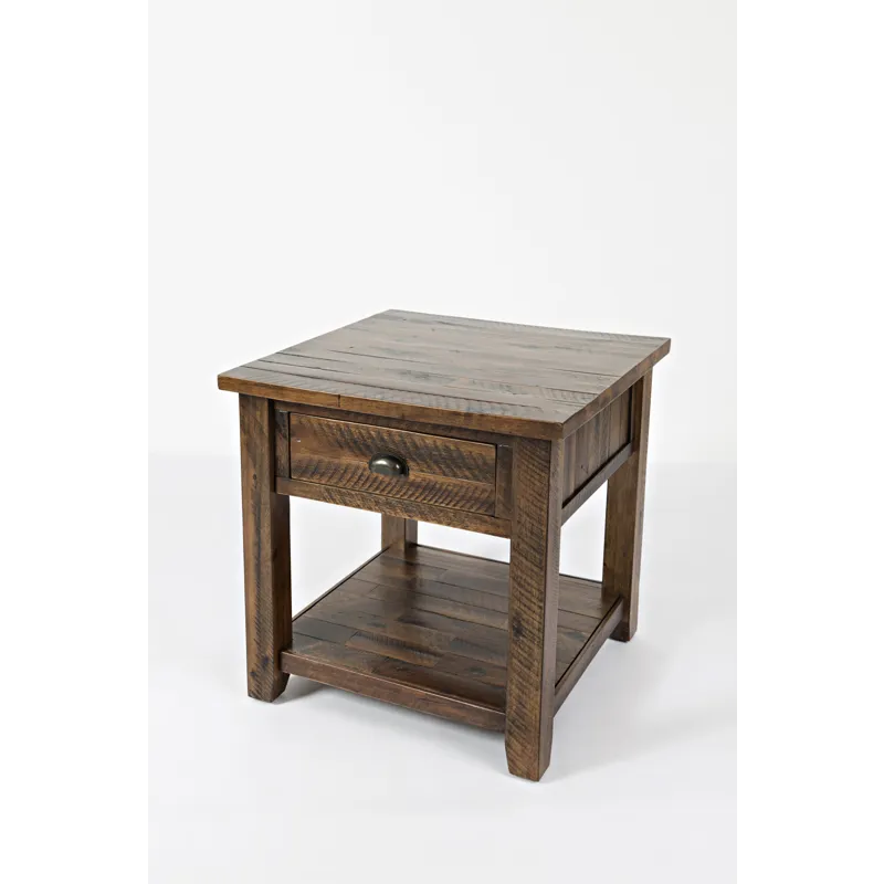 Artisan\'s Craft Rustic Farmhouse Distressed Solid Wood End Table