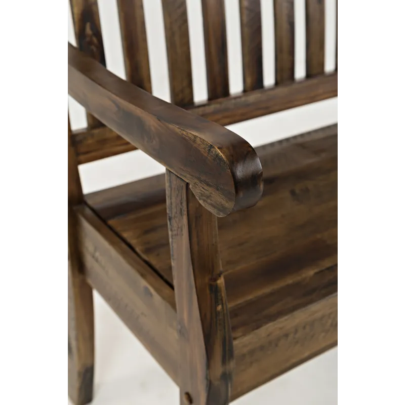 Artisan\'s Craft 42\" Rustic Farmhouse Distressed Solid Wood Storage Bench