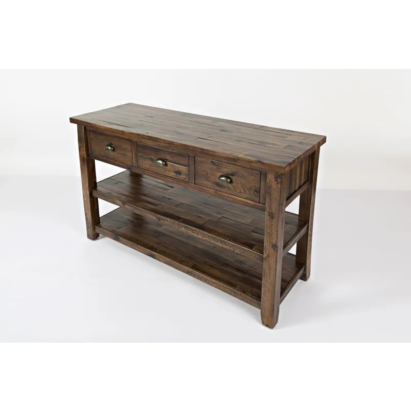 Artisan\'s Craft Rustic Farmhouse Distressed Solid Wood 50\" Sofa Table