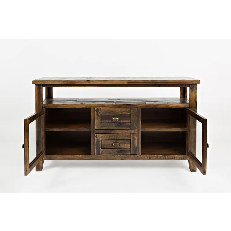 Artisan\'s Craft 70\" Rustic Farmhouse Solid Wood Distressed Media Console TV Stand