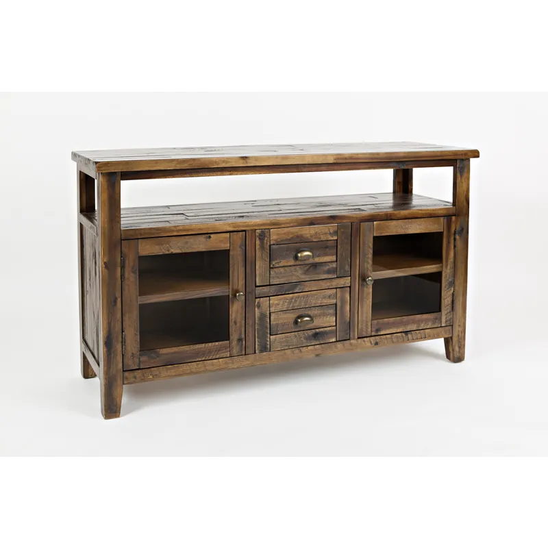 Artisan\'s Craft 70\" Rustic Farmhouse Solid Wood Distressed Media Console TV Stand