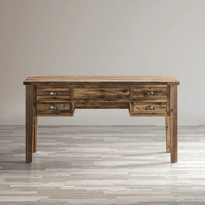 Artisan\'s Craft Rustic Farmhouse Distressed Acacia 5-Drawer Desk