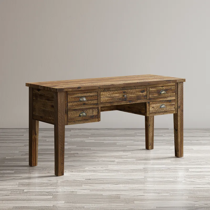 Artisan\'s Craft Rustic Farmhouse Distressed Acacia 5-Drawer Desk