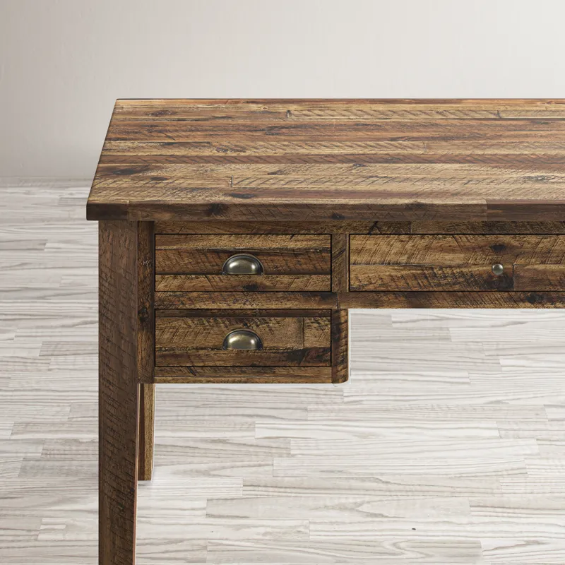 Artisan\'s Craft Rustic Farmhouse Distressed Acacia 5-Drawer Desk