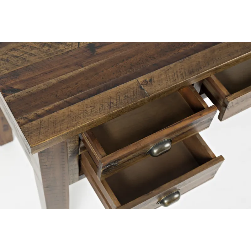 Artisan\'s Craft Rustic Farmhouse Distressed Acacia 5-Drawer Desk