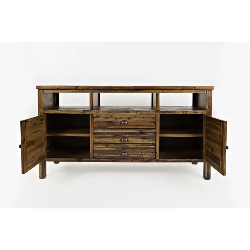 Artisan\'s Craft 60\" Rustic Farmhouse Solid Wood Distressed Media Console TV Stand
