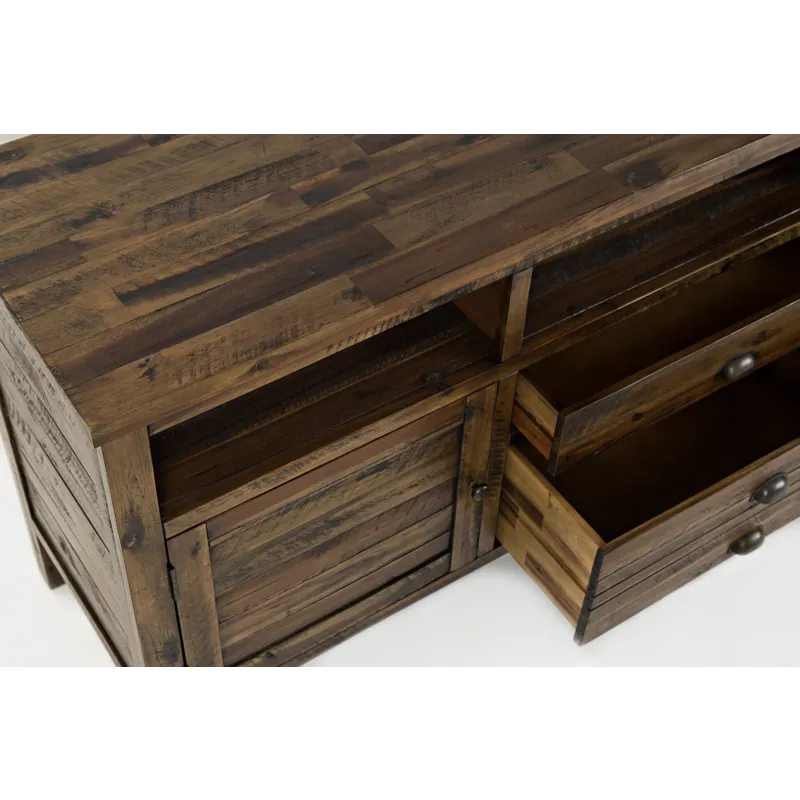 Artisan\'s Craft Rustic Farmhouse Distressed Acacia Media Console 70\"