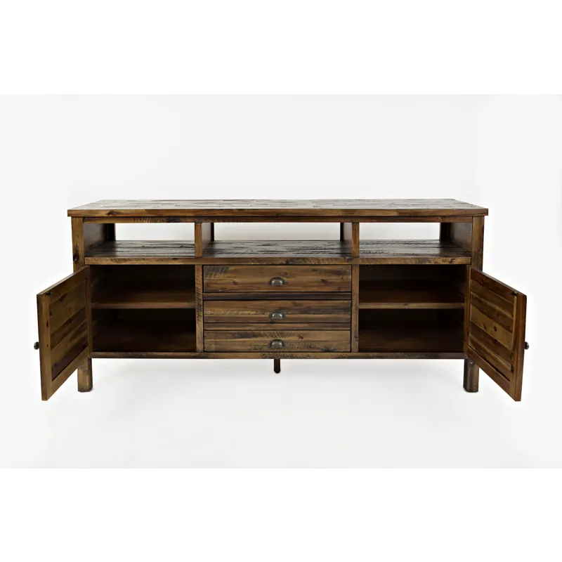 Artisan\'s Craft Rustic Farmhouse Distressed Acacia Media Console 70\"