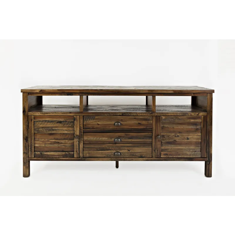 Artisan\'s Craft Rustic Farmhouse Distressed Acacia Media Console 70\"