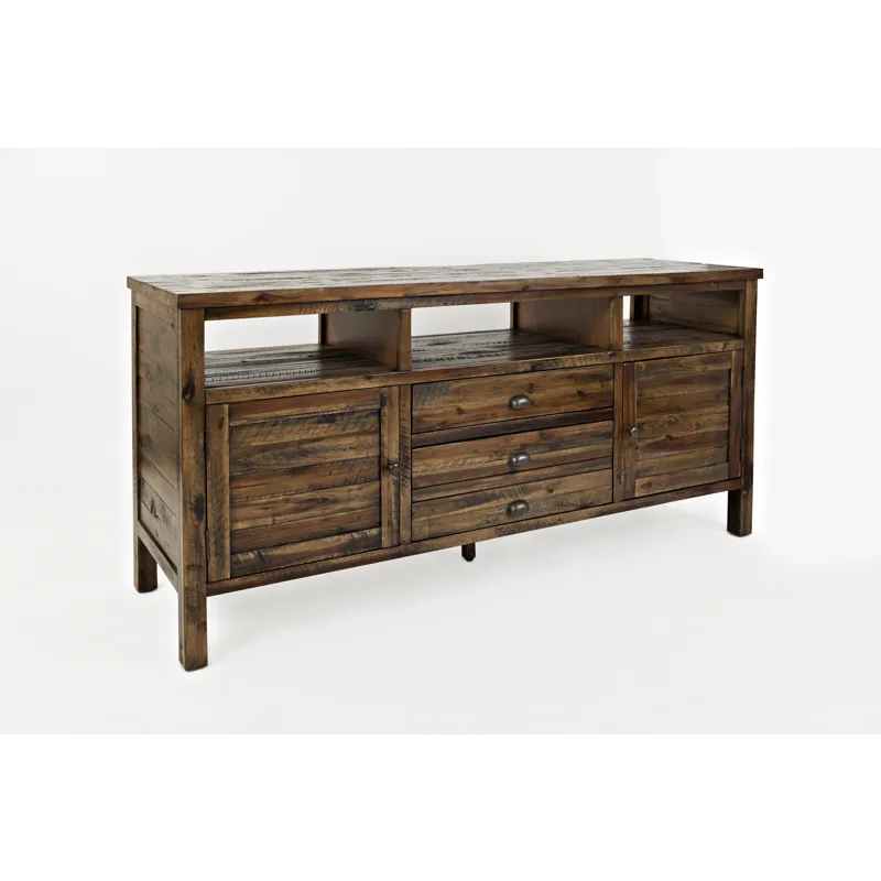 Artisan\'s Craft Rustic Farmhouse Distressed Acacia Media Console 70\"