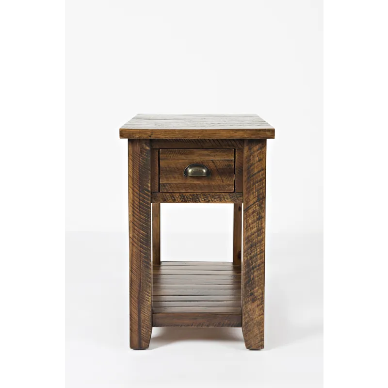 Artisan\'s Craft Rustic Farmhouse Distressed Solid Wood Chairside Table