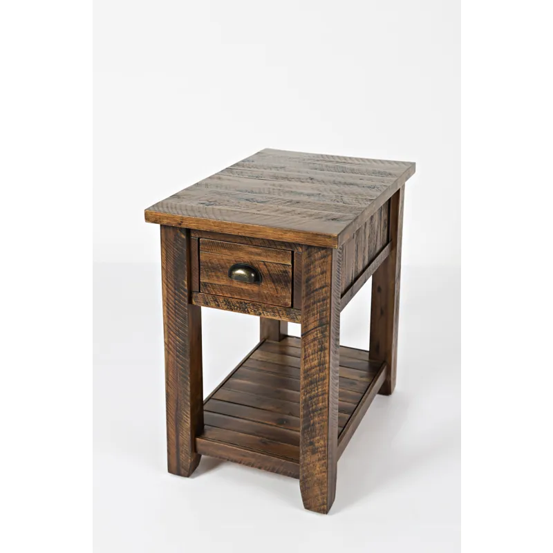 Artisan\'s Craft Rustic Farmhouse Distressed Solid Wood Chairside Table