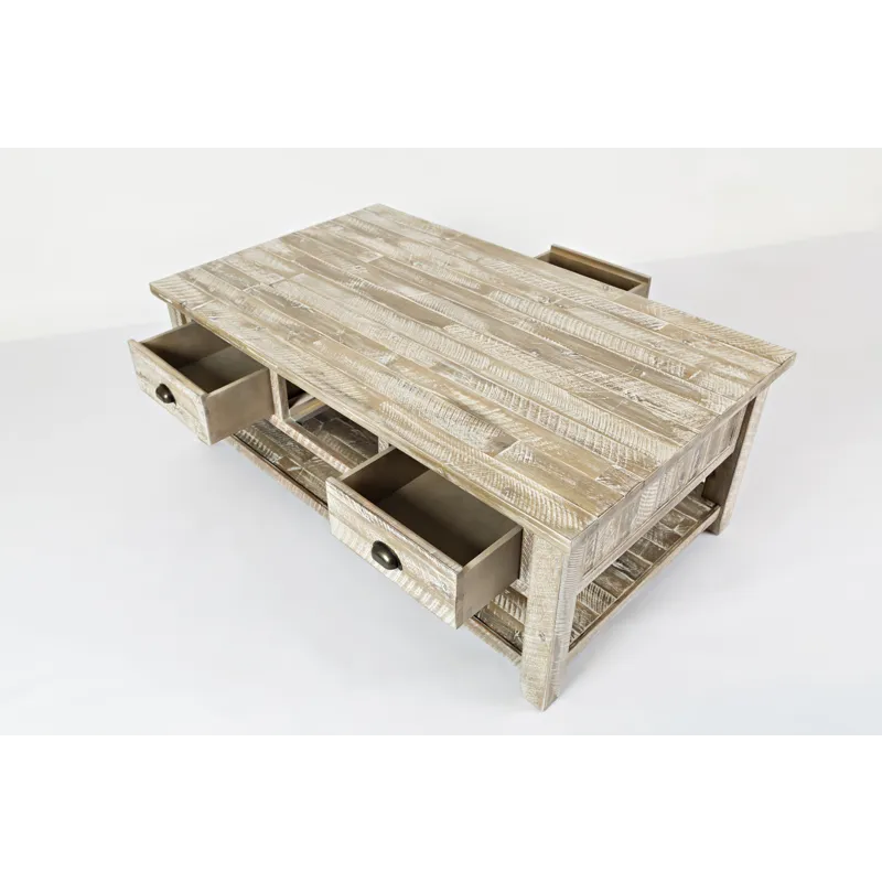 Artisan\'s Craft Rustic Farmhouse Distressed Solid Wood Coffee Table